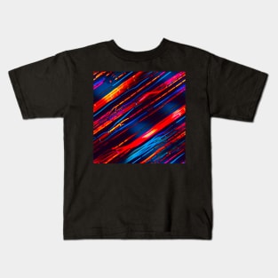 cyberpunk wires colorfull futuristic electronics Kids T-Shirt